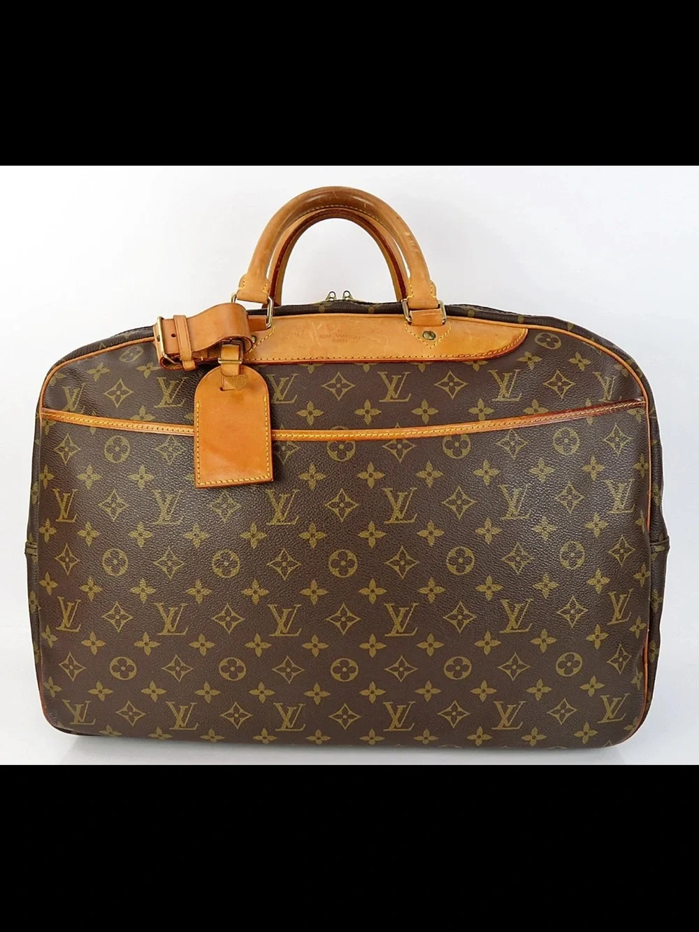 Louis Vuitton Brown Monogram Leather Trim Briefcase